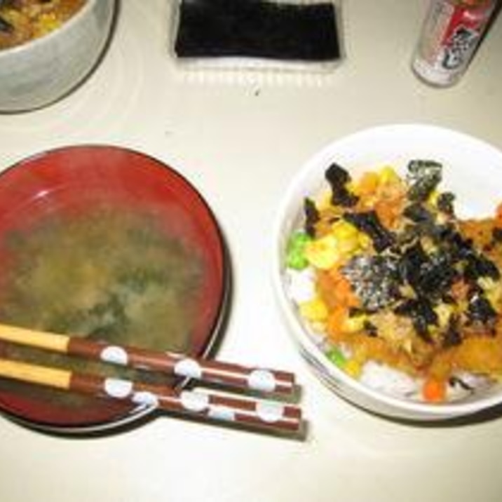 節約 ビッグカツ丼 お菓子を利用したご飯 レシピ 作り方 By Nink 楽天レシピ 節約 ビッグカツ丼 お菓子を利用したご飯 レシピ 作り方 By Nink 楽天レシピ